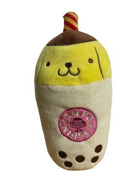 Pompompurin Boba Plush Toy Sanrio Hello Kitty & Friends Yellow White 9"